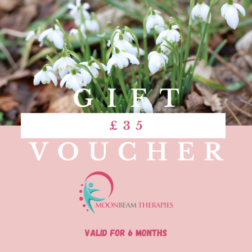 Moonbeam Therapies and Training-Voucher-£35 Contains picture of a group of white snowdrops