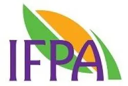 IFPA logo blue capital letters of IFPA with a green and yellow leaf shape behind the letters