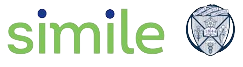Green letters spelling out simile with the dark blue Faculty of Homeopathy logo